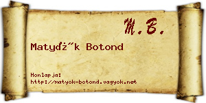 Matyók Botond névjegykártya